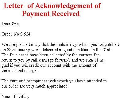Acknowledgement Letter 100