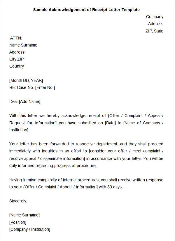Acknowledgement Letter 30