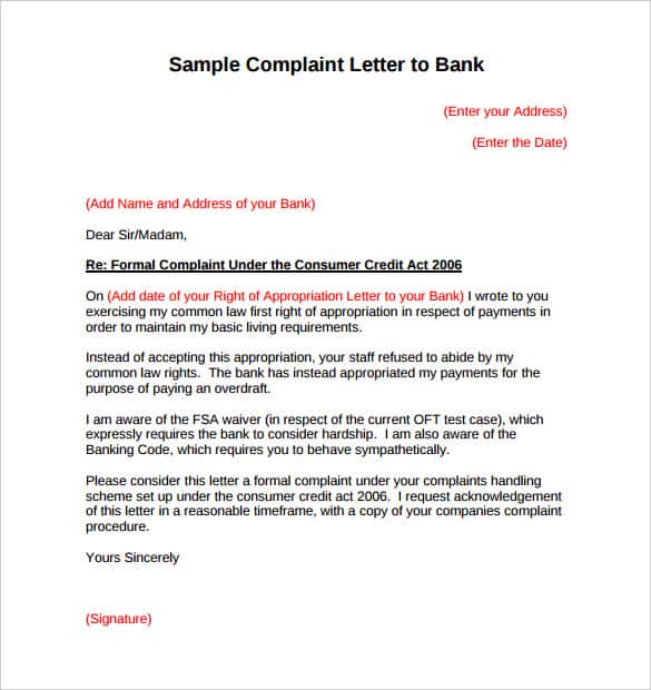 essay writing complaint letter