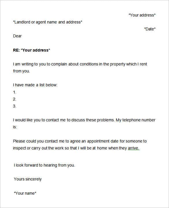 complaint letter template