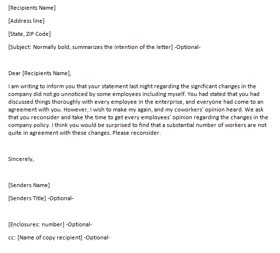 Disagreement Letter 60