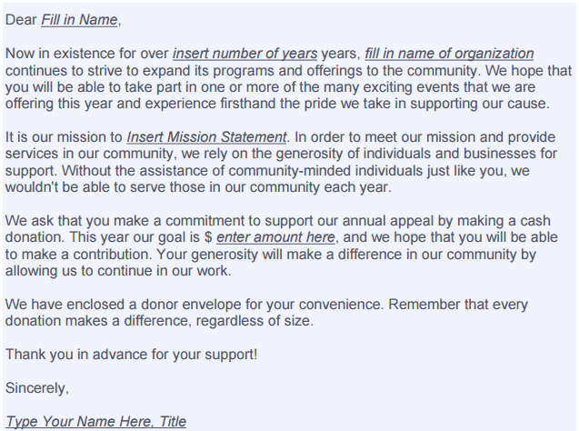 Fundraising Letter 103