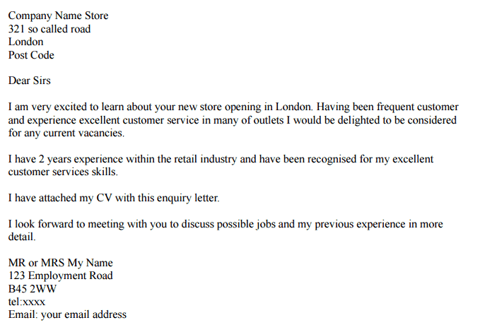 Inquiry Letter 100