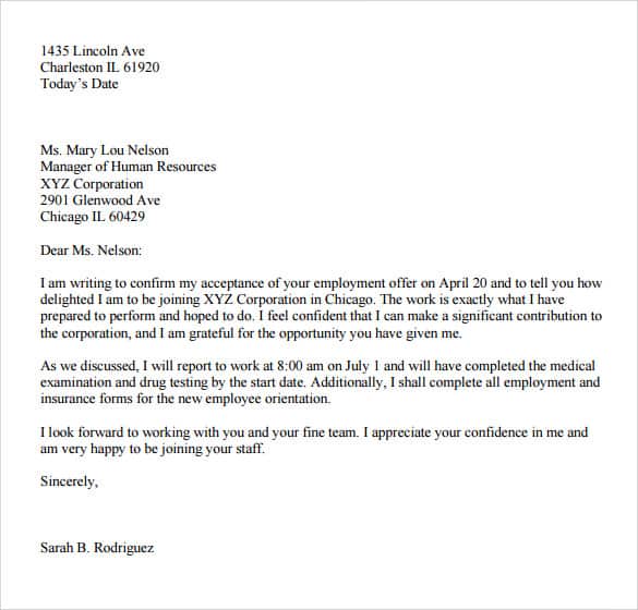 acceptance letter 102