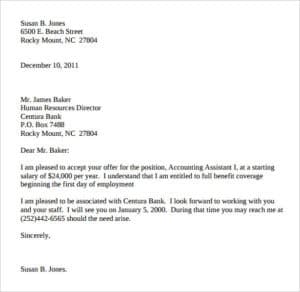 acceptance letter meaning