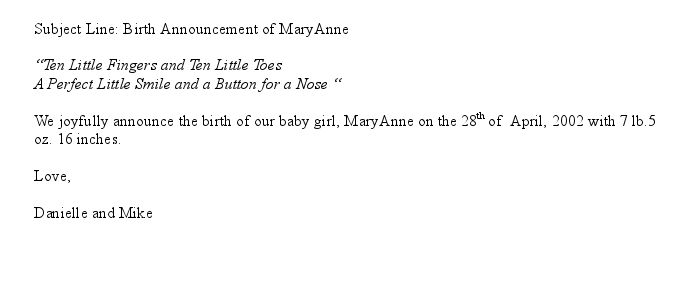 announcement letter 60