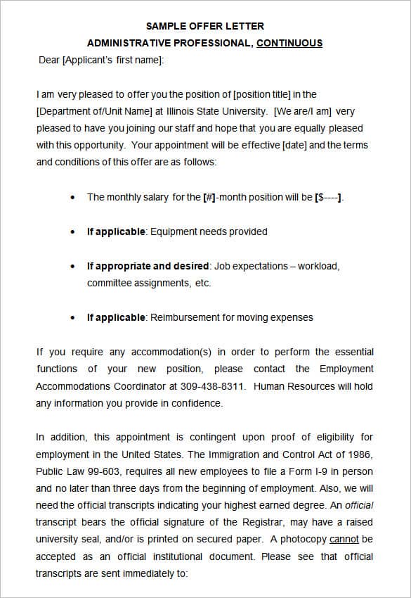 appointment letter 40