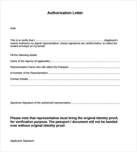 authorization letter 100