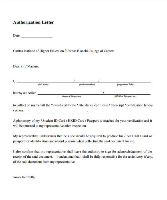 Authorization Letter For Passport Collection from www.sampleletterword.com