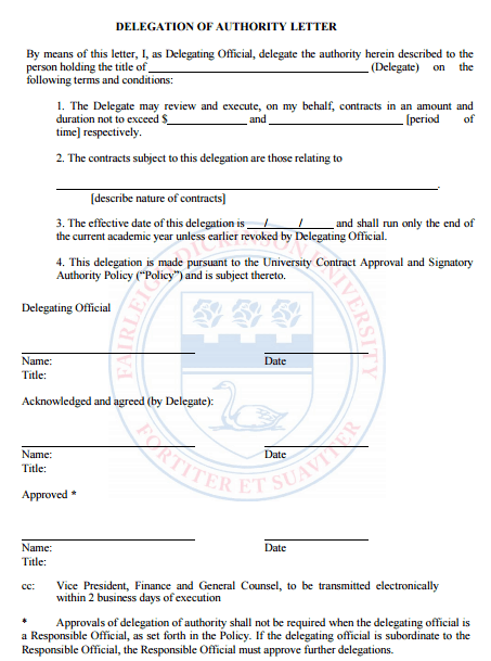 delegation Letter 70