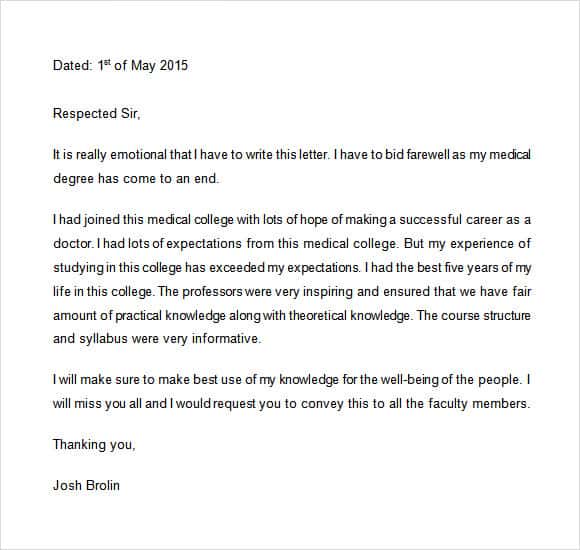 farewell letter 30