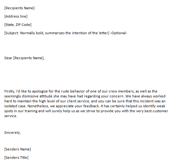 feedback letter 101