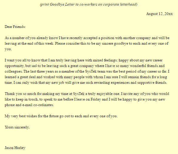 goodbye letter 20