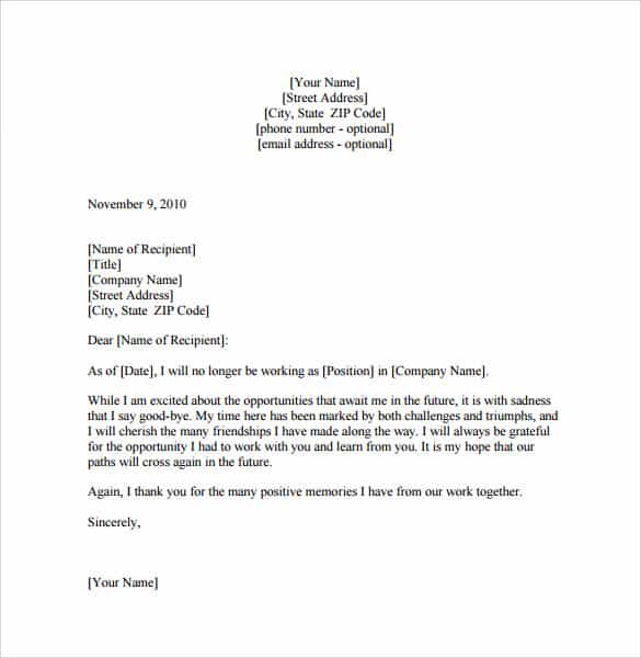 goodbye letter 30