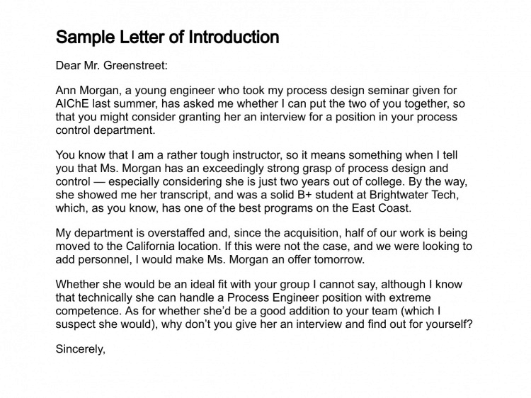 Sample Of Introduce Letter from www.sampleletterword.com