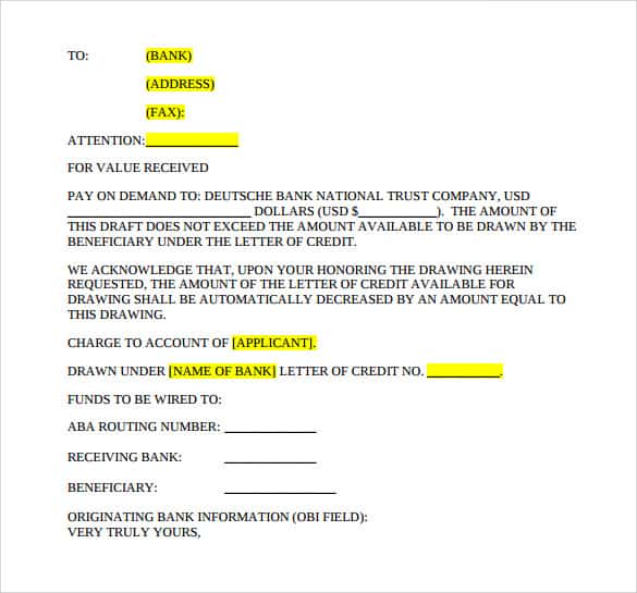 letter of credit 10