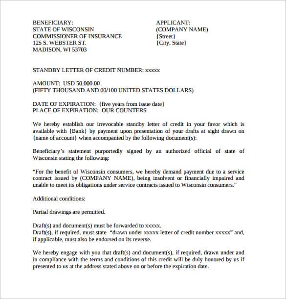 letter of credit 60
