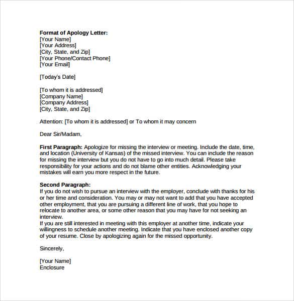 sorry letter 10