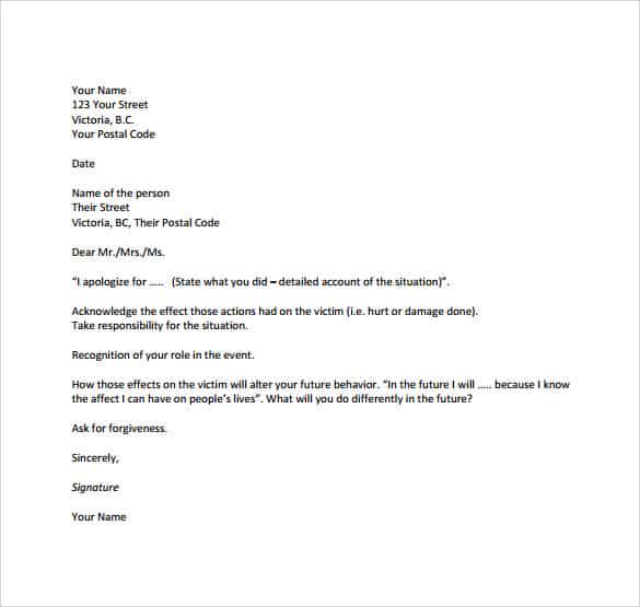 sorry letter 70
