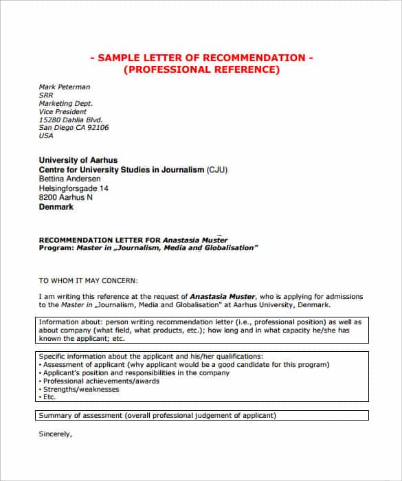 Letter Of Recommendation Sample 004