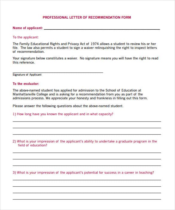 Letter Of Recommendation Sample 006