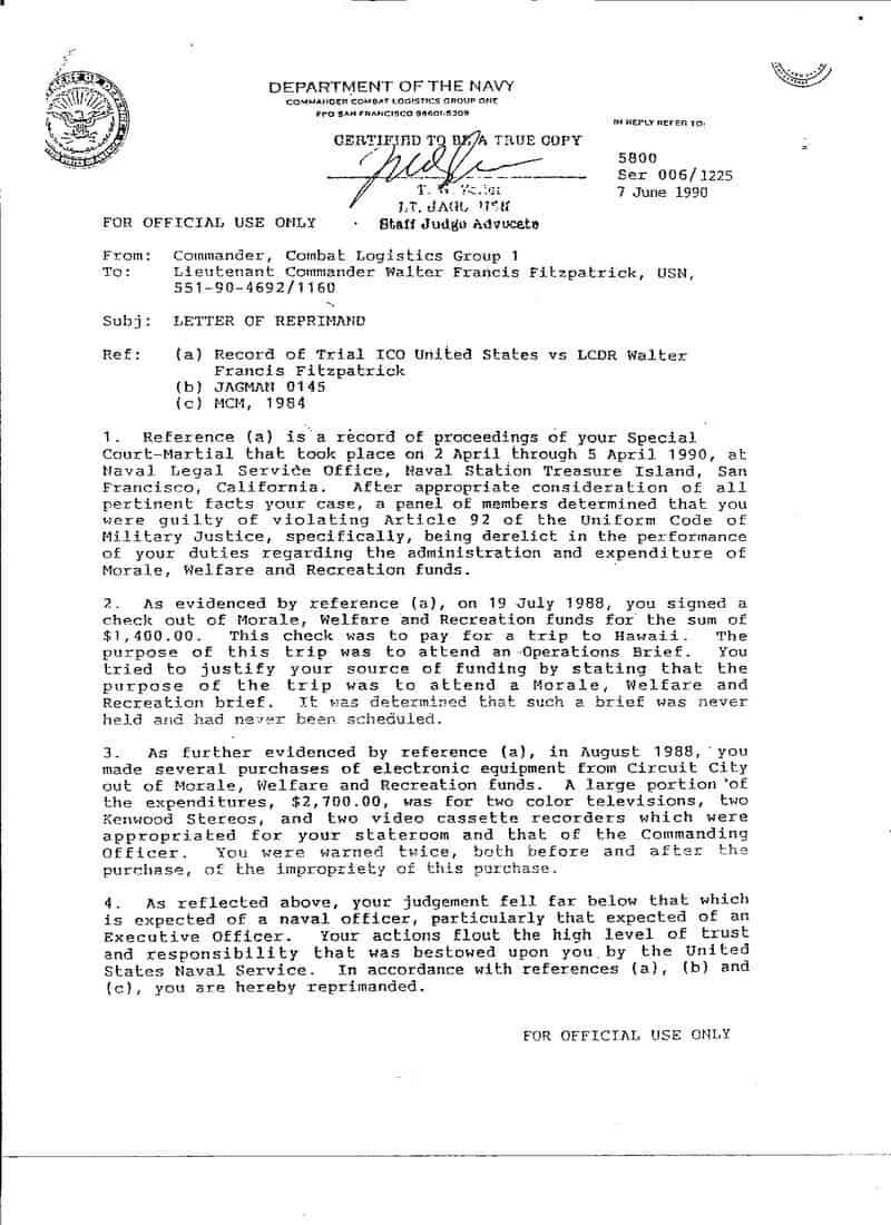 Letter Of Reprimand 001