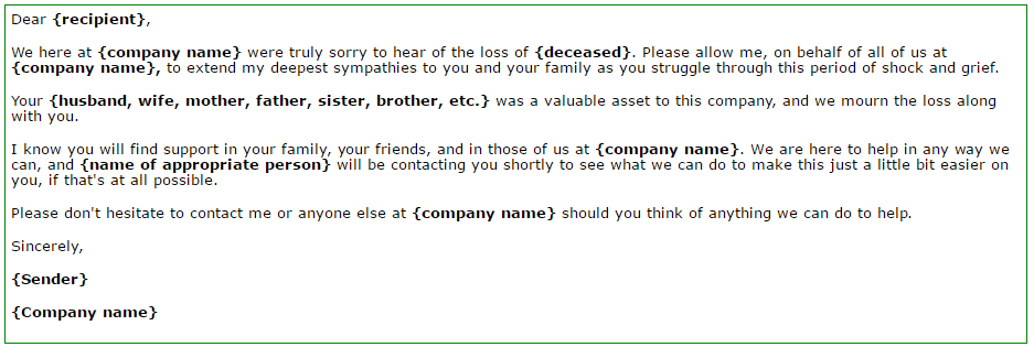 Letter Of Sympathy  001
