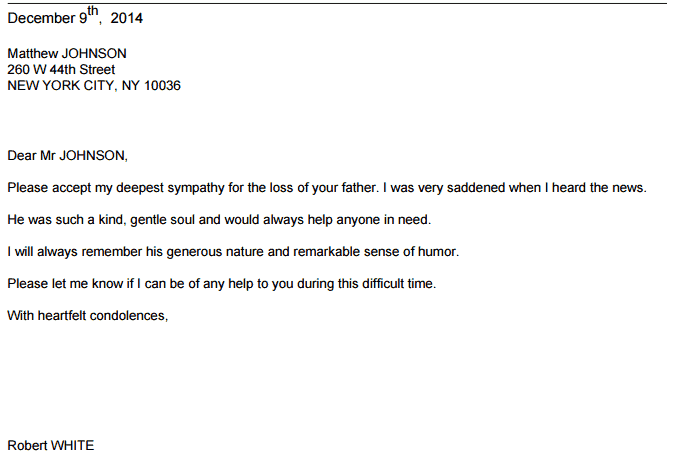 Letter Of Sympathy  005