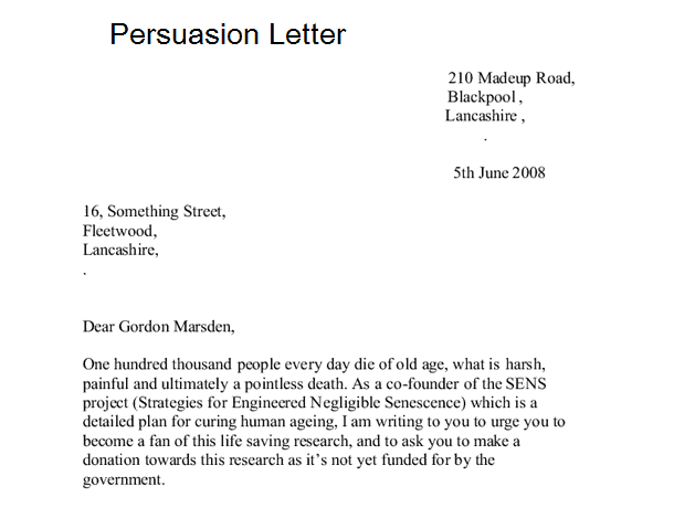 Persuasion Letter sample 003