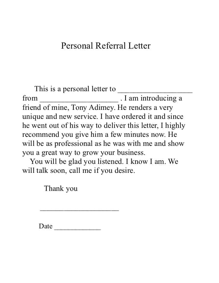 Referral Letter For A Job from www.sampleletterword.com