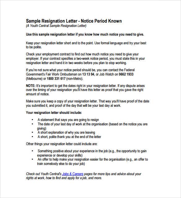 Resignation Letter 005