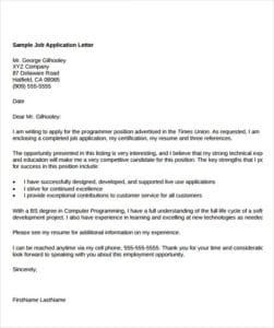 sample of application letter for result collection