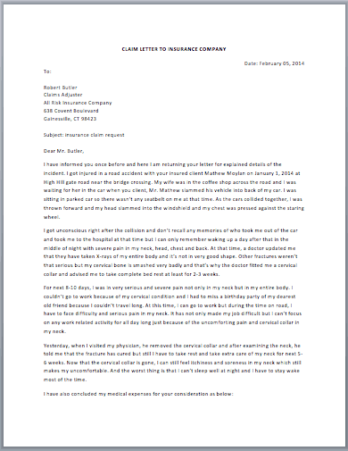 claim letter 5
