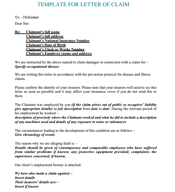 claim letter 6