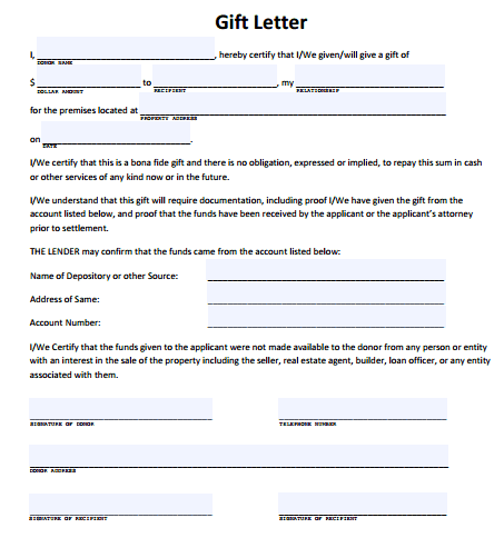 letter of Gift Sample 003