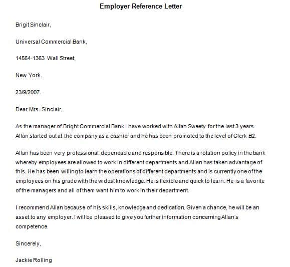 Employees Reference Letter Sample from www.sampleletterword.com