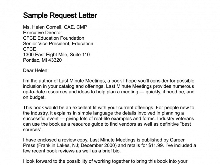 Letter Of Request Templates from www.sampleletterword.com