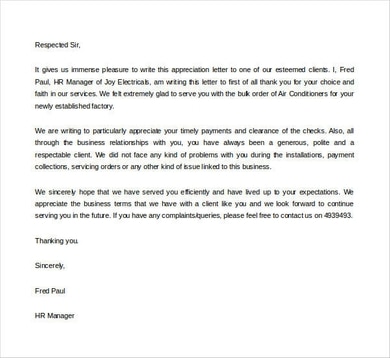 Thank You Letter For Business from www.sampleletterword.com