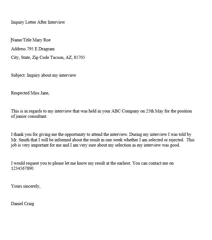 Cover Letter For Inquiring About Job Opportunities from www.sampleletterword.com