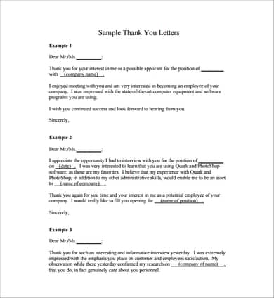 Simple Thank You Letter from www.sampleletterword.com