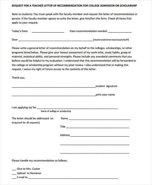 Sample Request For Letter Of Recommendation For College from www.sampleletterword.com