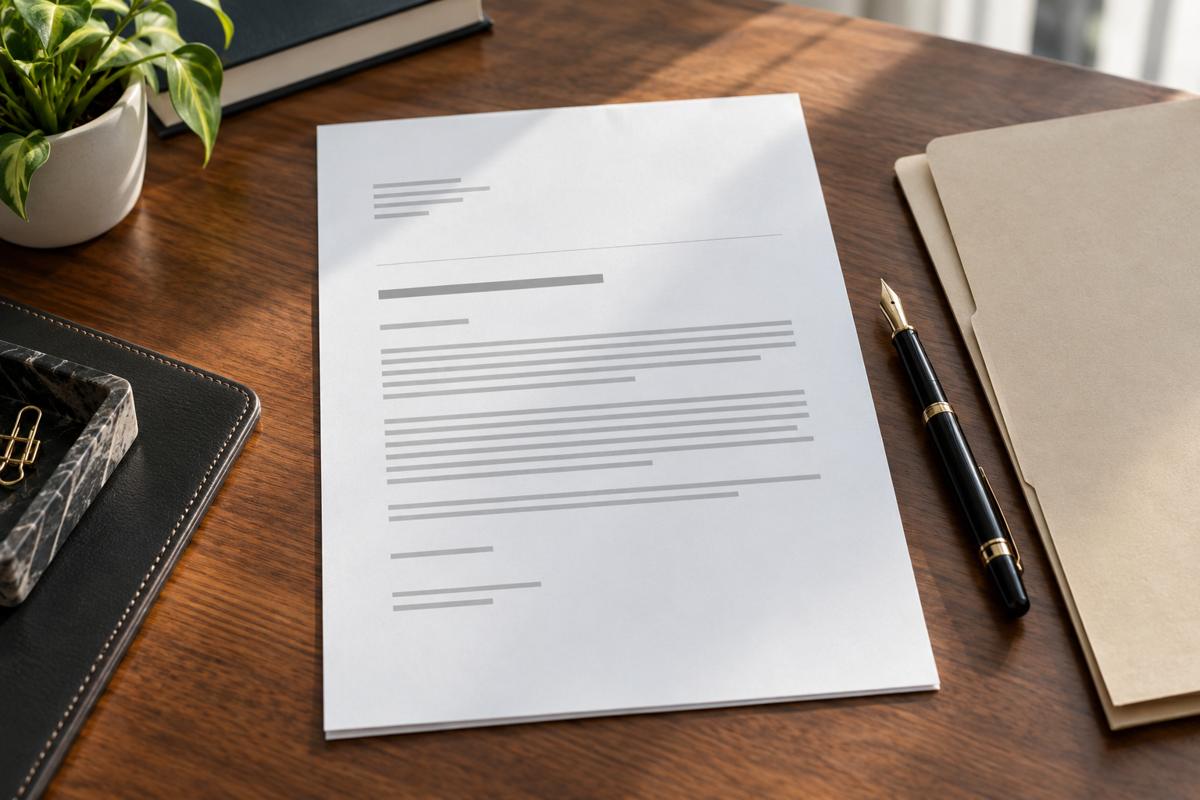 Demand letter template on a professional office desk